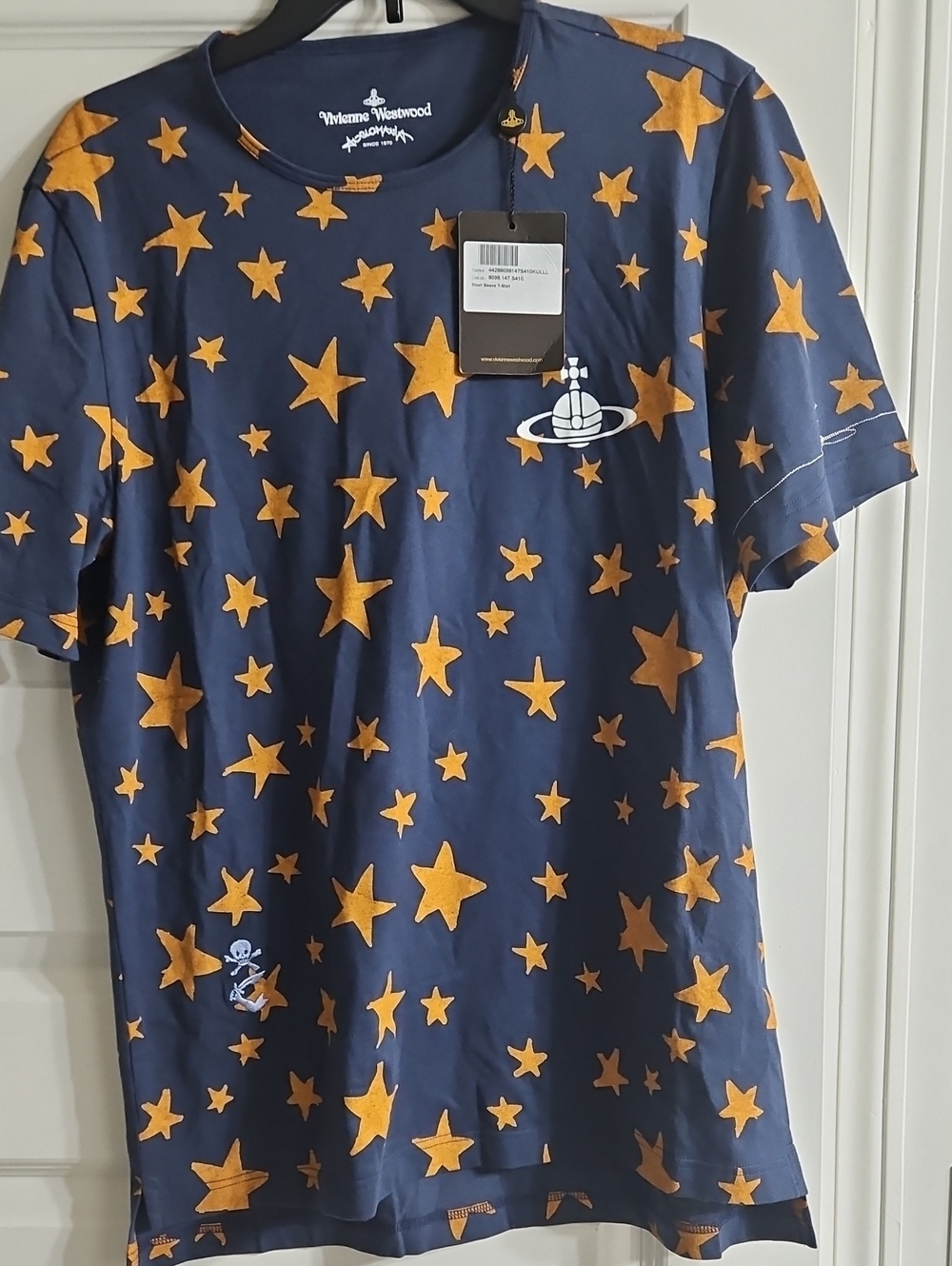 Vivienne Westwood Navy Blue Tee with Gold Star Print